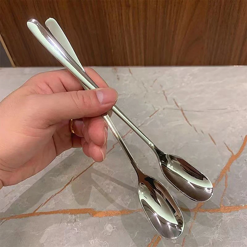 304 z nehrdzavejúcej ocele dlhá rukoväť na miešanie lyžice kávový čaj Spoons dezert lyžica miešacie tyče lyžičku strieborné kuchynské doplnky
