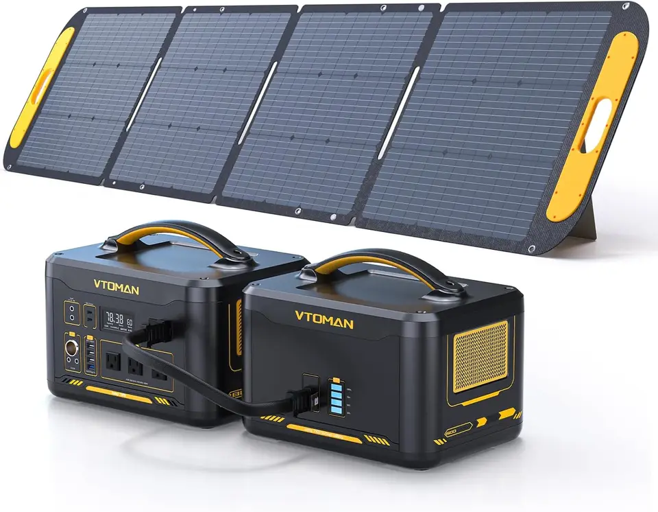3096WH Balíček prenosných elektrární s extra batériou 220 W solárny panel, ktorý je súčasťou 3600 W solárneho generátora pre výpadky napájania
