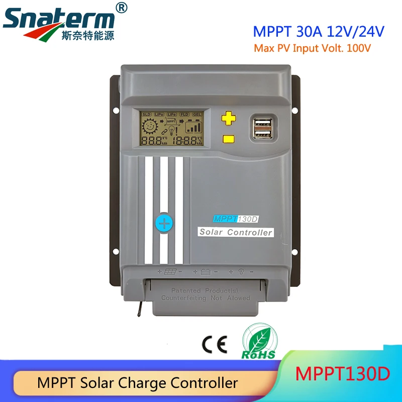 30A MPPT PV ovládač s WiFi/Bluetooth 12V/24V Solárny panel regulátor batérie regulátor nabíjania Dual USB LifePo4/Littium ..