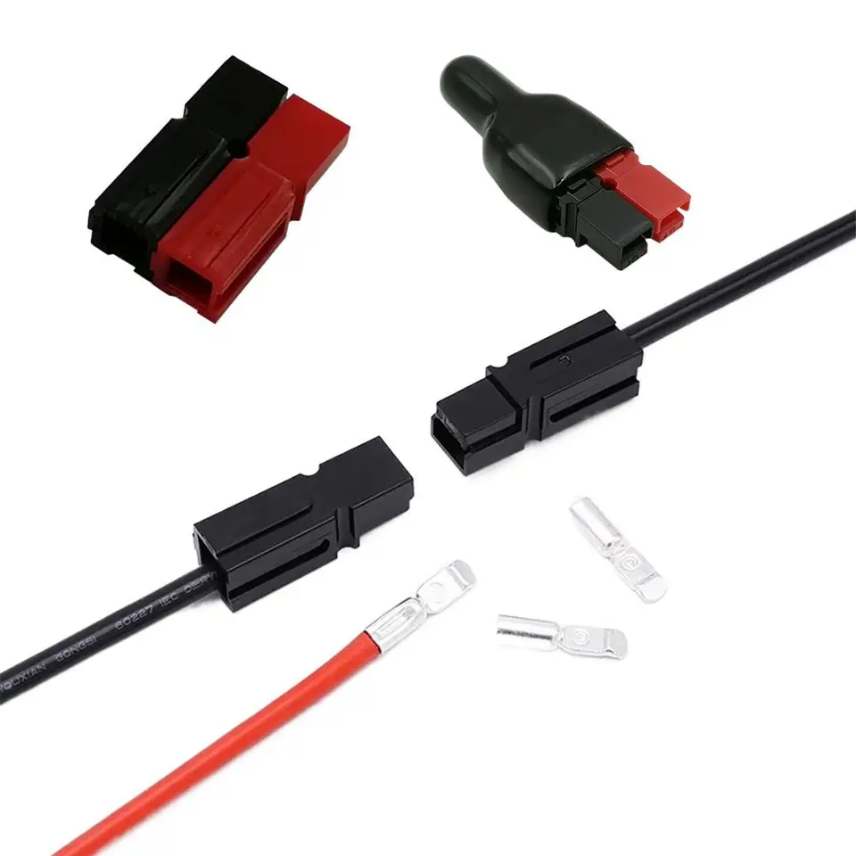 30Amp Plug 600V pre konektor Anderson Styles a gumové čierne PVC Prach Covers Terminálové rukávy pre elektrické vybavenie