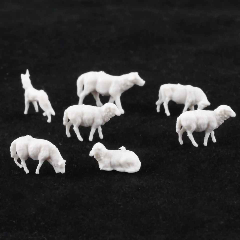 30ks 1:87 Model Ovce 10 mm nenatreté biele hospodárske zvieratá ovce HO Model pre vlakovú izbu pre bábiky House Model