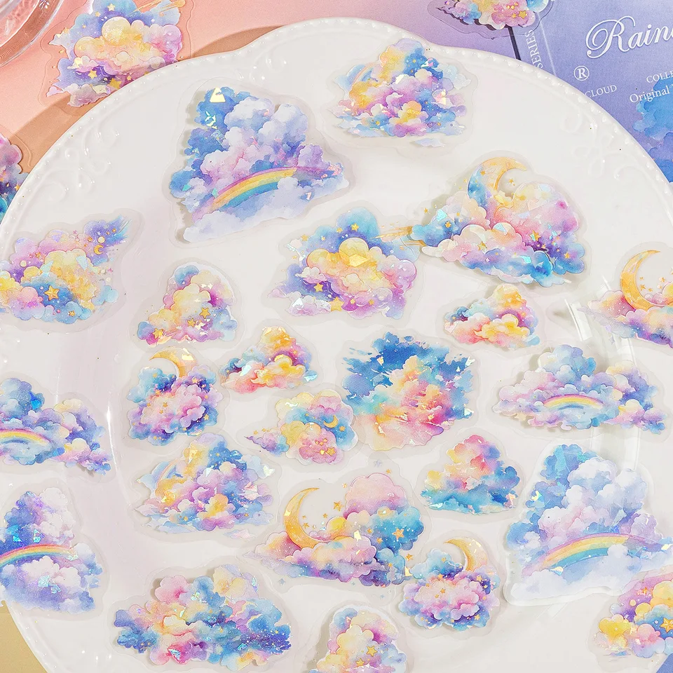 30ks/1Lot Kawaii Scrapbook Sticker Cloud Collection Scrapbooking Supplies Planner Dekoratívna nálepka na kancelárske potreby