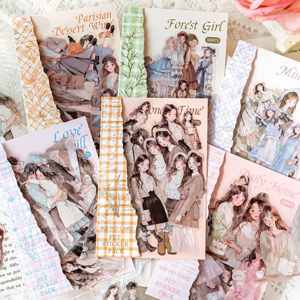 30ks/1Lot Kawaii Scrapbook Stuety Bits of News From Life Junk Journal Gold Planner Plánovač nálepka Plánovač Dekoratív