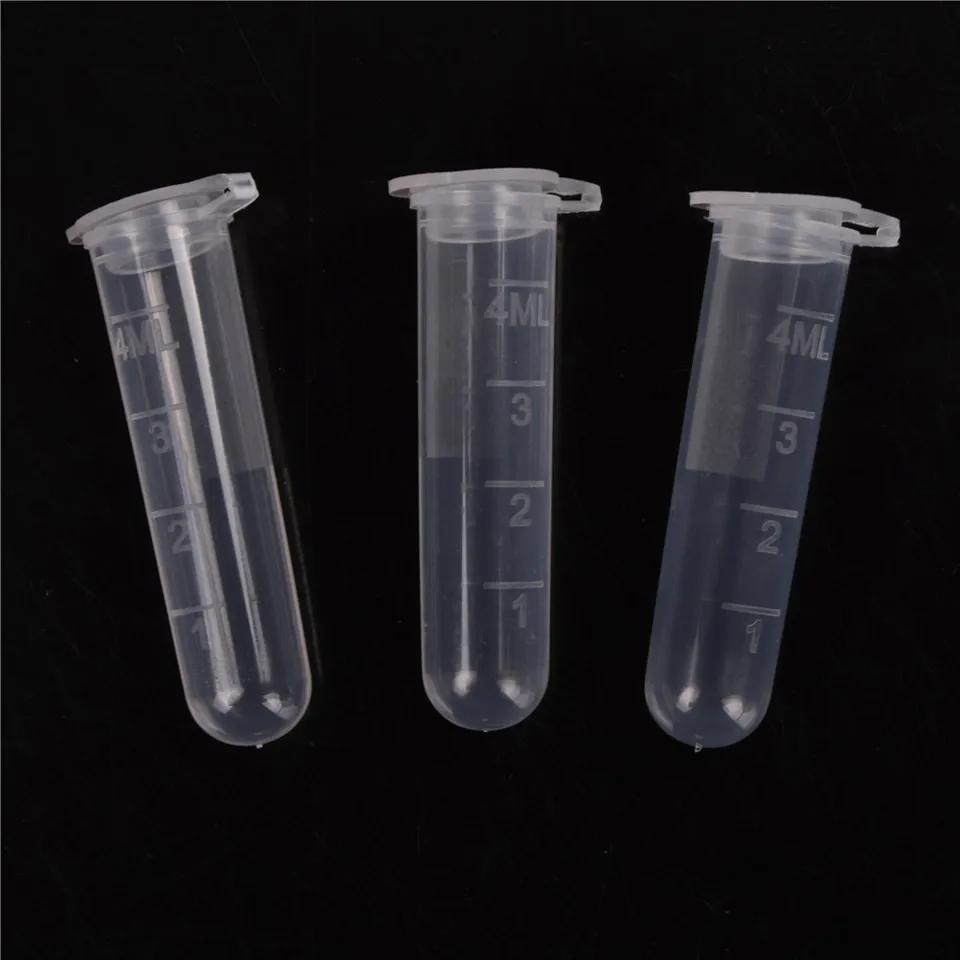 30ks 5 ml plastových centrifuge laboratórnej trubice fľašu na vzorku vzorky s uzáverom s uzáverom