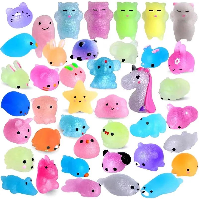 30ks Glitter Mochi Squishies Halloween Hračky pre deti narodeninové oslavy laskavosti vrecká naplnené regalos para cumpleaños invitados invitados