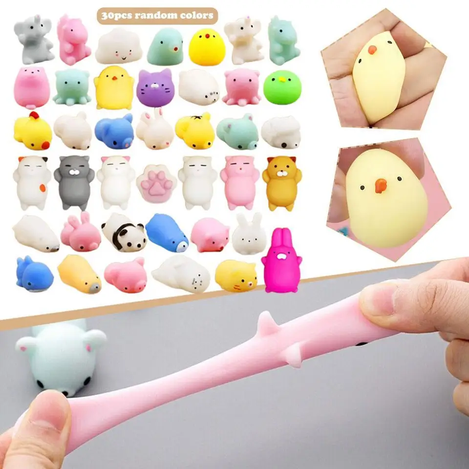 30ks kawaii Squishies Mochi Animal Toys Mini úzkosť stres hračky pre dospelých