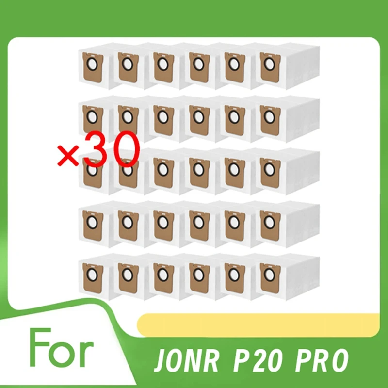 30ks prachové vrecká pre Jonr P20 Pro Sweeper Accessories Prach Bugs Last a dobre fungujú dobre spotrebný prachový vrecko, ktoré nie je tkaná taška