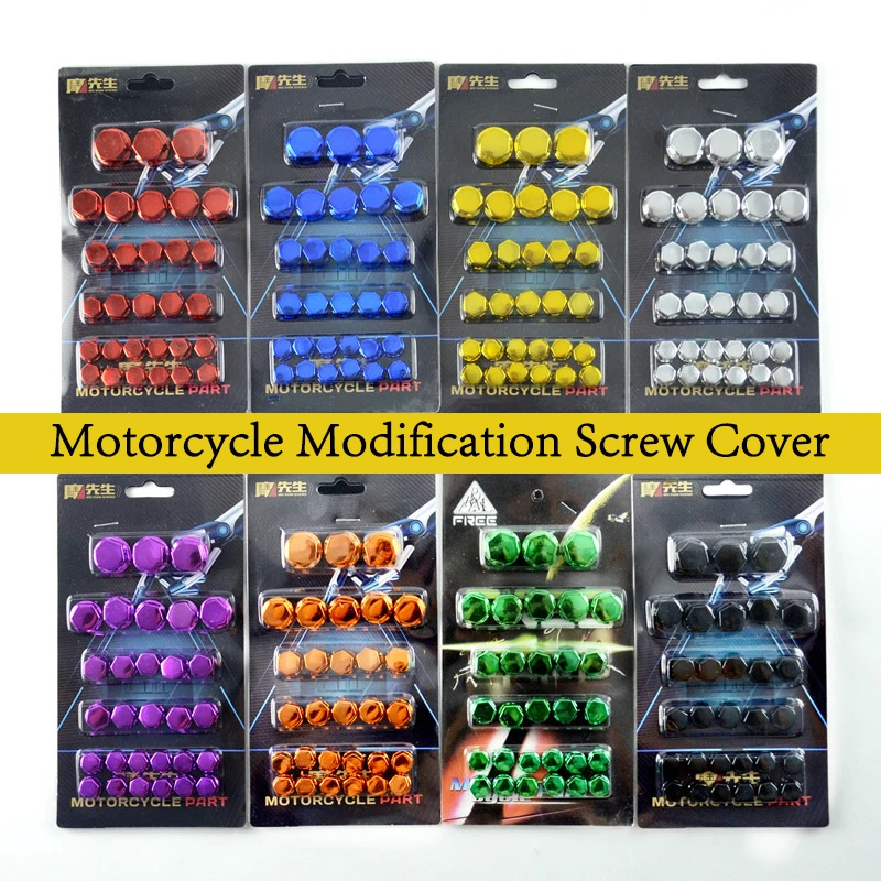 30ks/set Motocykel Modifikácia Príslušenstvo Kryt skrutky hlavy Dekoratívne diely pre Yamaha Kawasaki Honda R30 Nuts Styling Cover