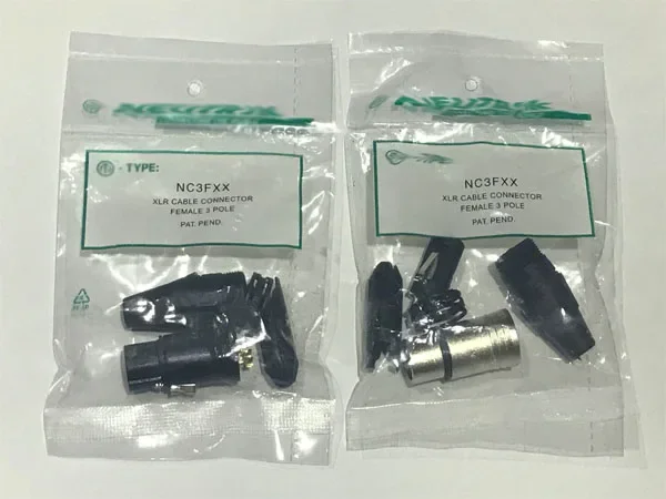 30ks/šarža 15ks nc3mxx a 15ks nc3fxx neutrík samec a samica sada 3 pin xlr konektor s novým
