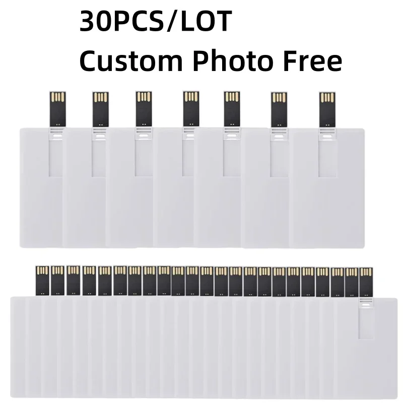 30ks/šarža Business Custom Logo Tvar USB Plastová pamäťová palica 32 GB 64 GB ATM Pendrive Credit Business Business Drive USB Flash Drive