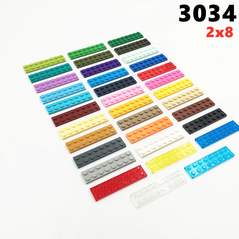 30ks/šarža MOC dielov 3034 Plate 2x8 Kompatibilné figúrky tehly DIY Assmble Building Blocks Časti pre deti Puzzle Brain Toys Darček