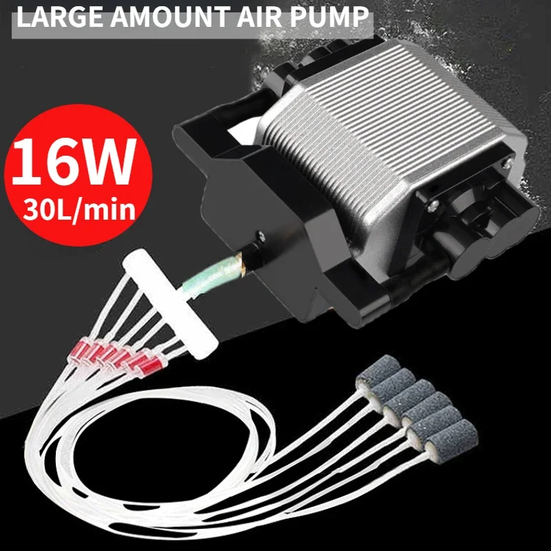 30L/min 16 W High Energy Výkonný kompresorový akvárium Zvyšujúci sa kyslíkové vzduchové čerpadlo 1800L/h