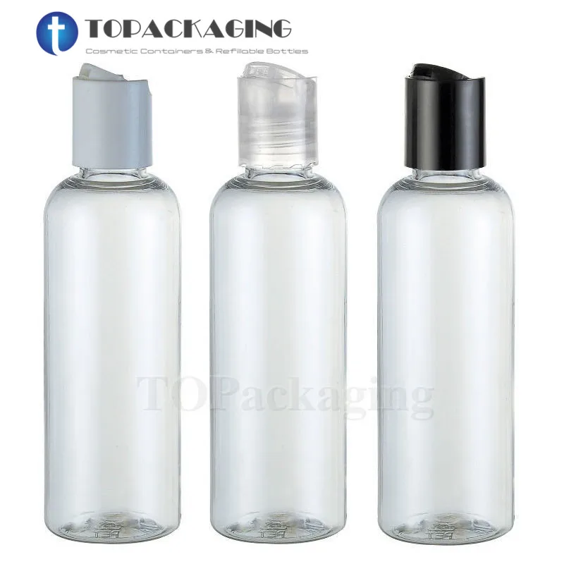 30pcs*100 ml fľaše na fľašu s fľašou na lisovanie skrutky Plastová plastová kozmetická kontajner Prázdny fľaškový fľašu s fľašou v sére.