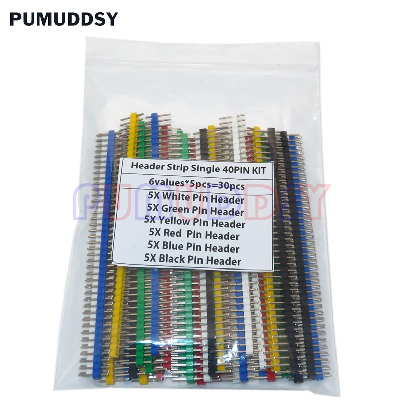 30pcs 40 PIN rozlomovateľný hlavička kolíka 2,54 mm jednoradá samec hlavičkovej konektorovej súpravy PCB PIN SPIN pre Arduino