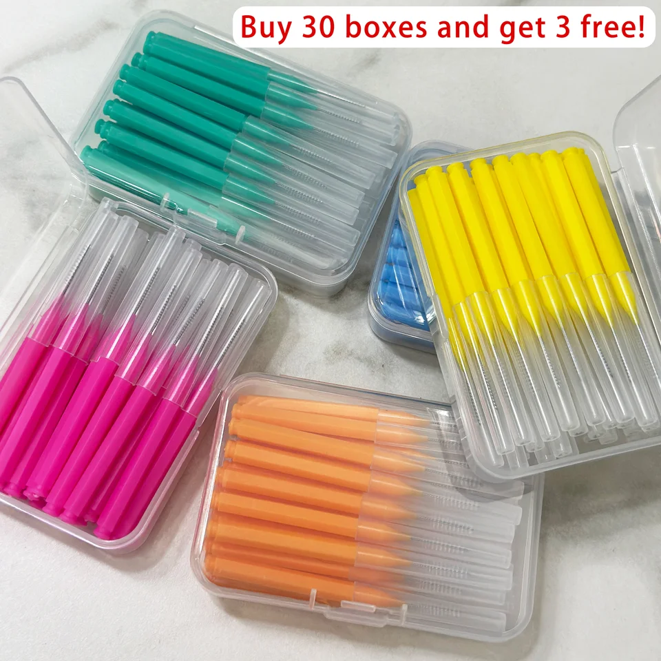 30pcs Interdenné kefy zdravotná starostlivosť zubné escovské internetové čistiace prostriedky Ortodontické zubné zuby kefou na kefu Hygiena nástroja