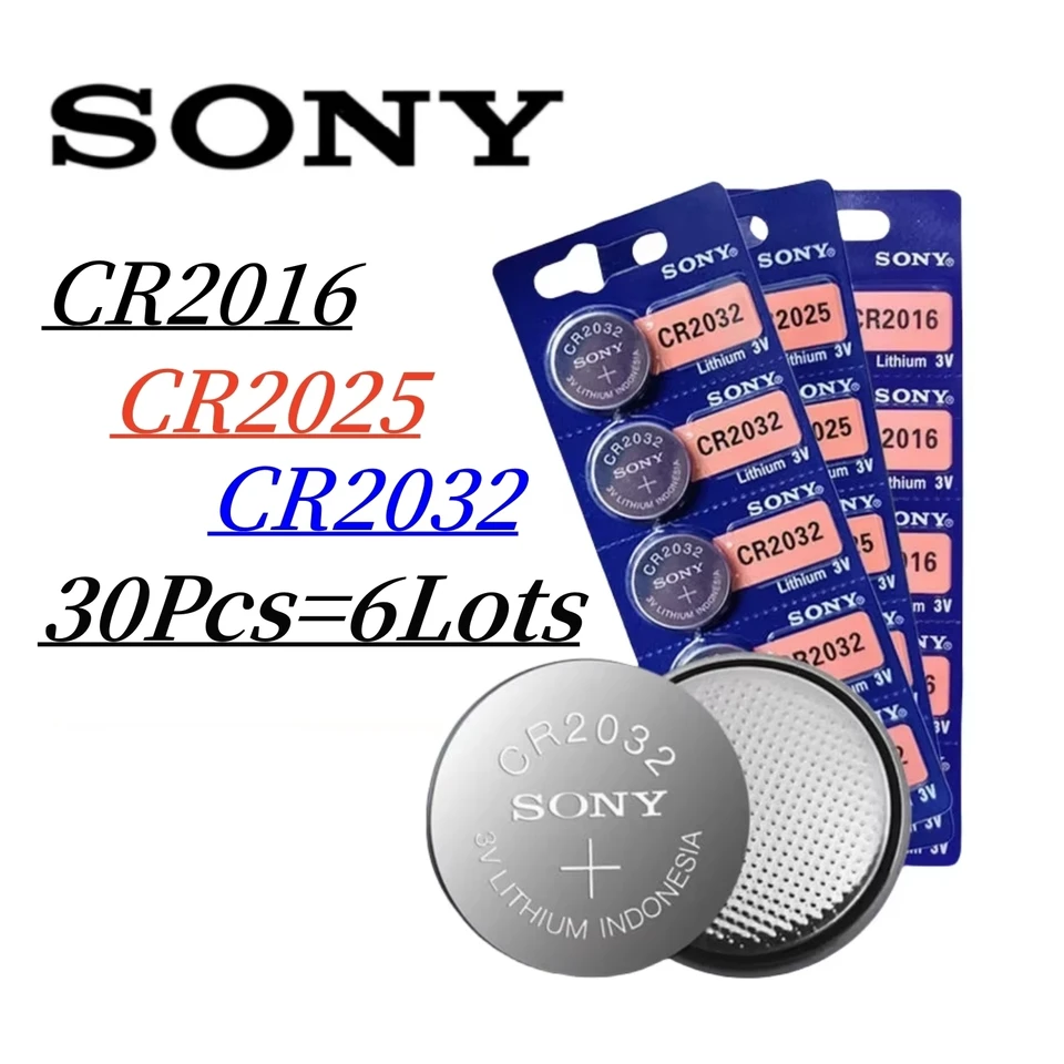 30pcs Original Sony CR2032 batéria CR2025 CR2016 CR 2032 CR 2025 CR 2016 3V lítium Batteria pre diaľkový diaľkový ovládač hodiniek