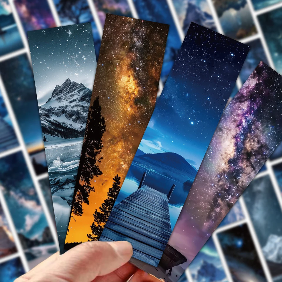 30pcs putujúci hviezdny záložka roaming kozmické hviezdy zdobené záložky čítanie stránok označené knihy označené študentské darčekové papierové karty