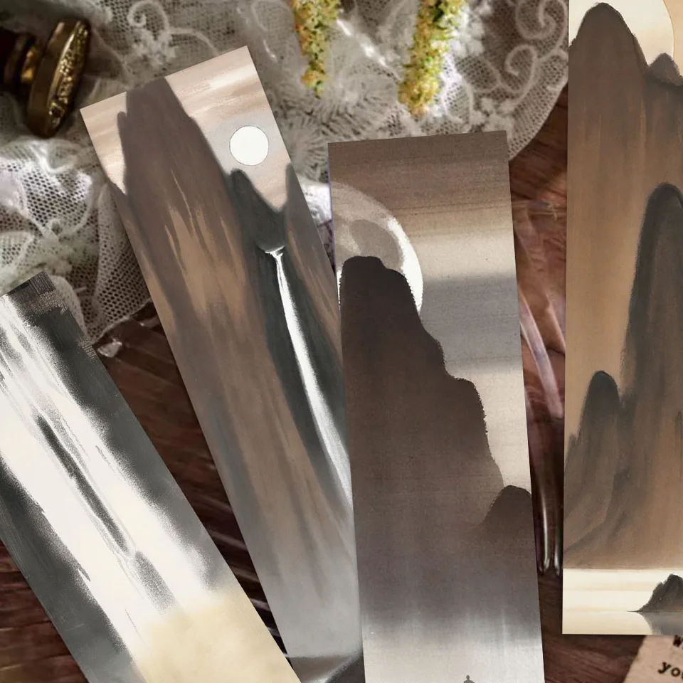 30pcs čínsky štýl záložky atrament krajina maľba dekorácie dekorácie na čítanie karty Značka kniha Značka Denník notebook Stránka Držiteľ stránky