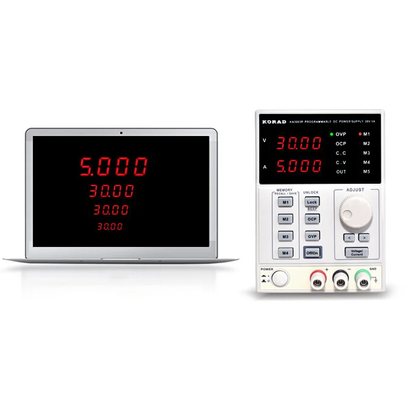 30V / 5A KA3005P Programovateľná presnosť nastaviteľná DC Lineárne napájanie Digitálna regulovaná laboratórna známka s USB a softvér