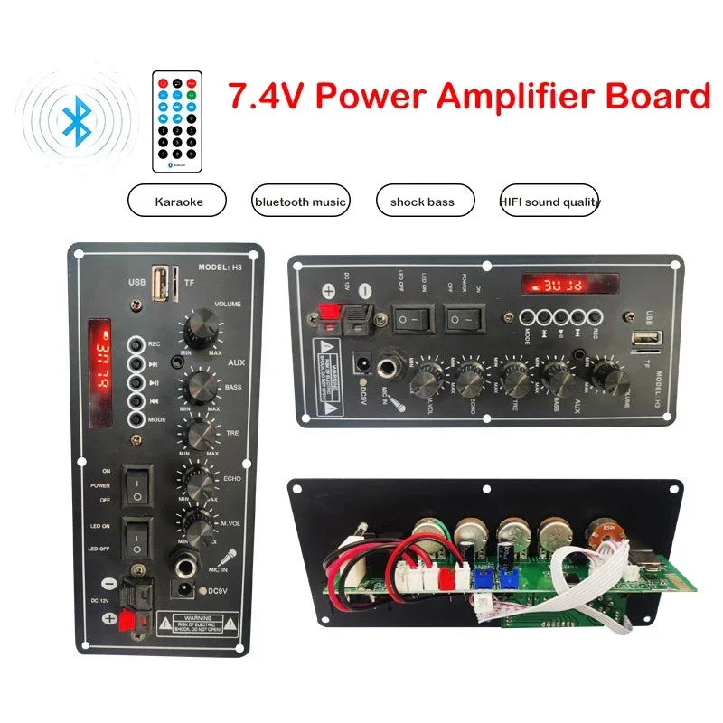 30W-120W Power zosilňovacia doska USB DAC FM Radio TF Player Subwoofer DIY zosilňovače 7.4V lítiová batéria Vonkajšia páka Bluetooth