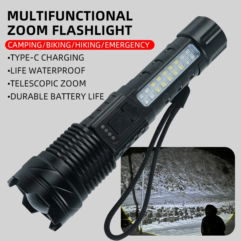 30W P50 COB Strong Light Svietidlo prenosné nabíjateľné svetlé LED žiarovka LED vstavané batériou s napájaním displeja