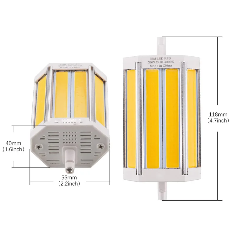 30W stmievateľné R7S LED svetlo 118 mm bez ventilátora COB LED LED povodňová lampa J118 300W Svetlo AC85-265V