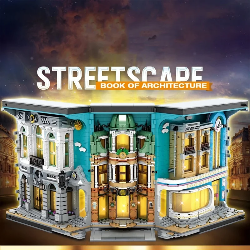 3108ks Magic World Book Store Model Building Blocks Sets Magic City Bookend Street View Bricks Decor Hračky Detské darčeky