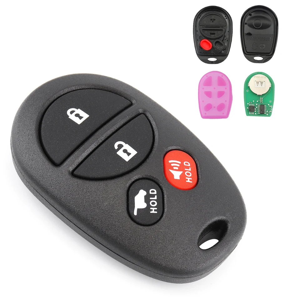 315 MHz 4 tlačidlá automobilu Kľúčový vstup diaľkový kľúč FOB Výmena za Toyota Sienna Avalon Solara Sequoia Highlander 2004-2016