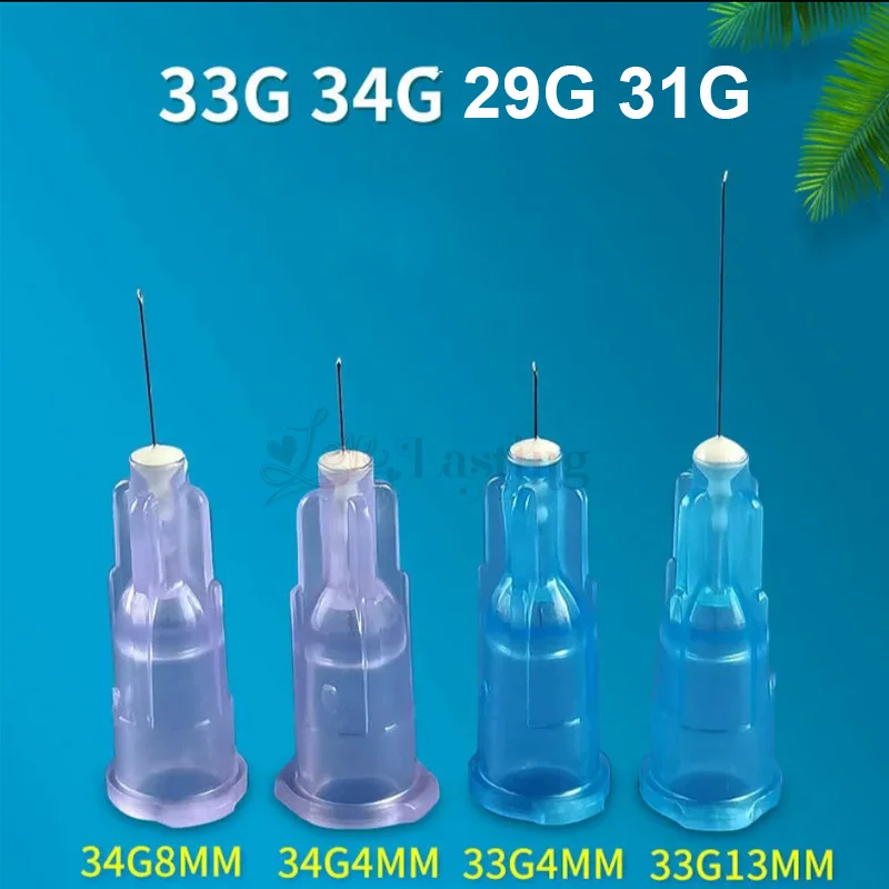 31g 4 mm 6 mm jednorazové plastové lekárske lekárske 29G 33G 34G Krása bezbolestná bezbolestná malá ihla Sterilný vstrekovač tetovacie ihlové diely
