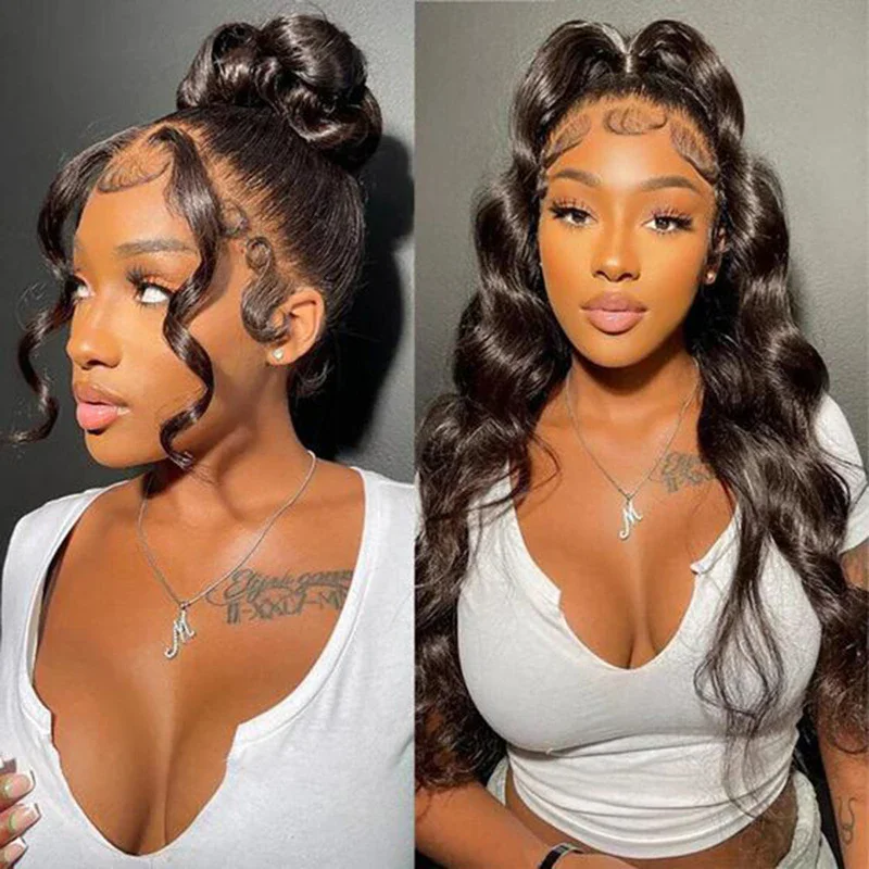 32 34 36inch 360 Plné čipkové predné parochne Parochne Human Hair Body Wave 13x4 HD Lace Čelné kučeravé kučeravé vlasy Brazílske ľudské vlasy