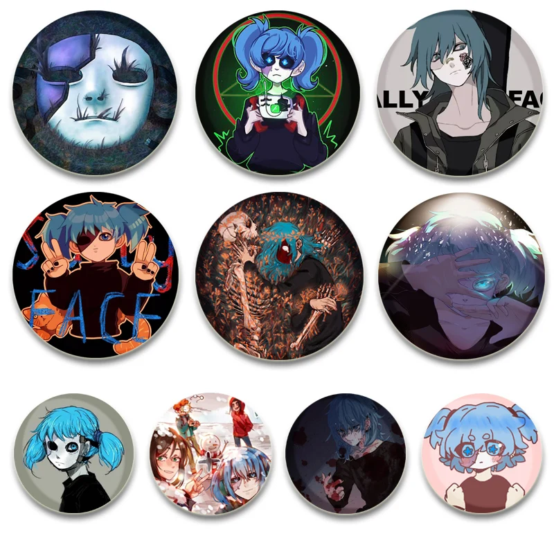 32/44/58 mm okrúhle odznaky Sally Face Anime Brošes batohov darčeky
