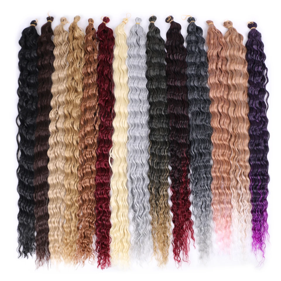 32 palcové syntetické predposkytované hlboké vlnové háčkovanie vlasov Yaki Ombre Braiding Vlasy Vysokotextové predlžovanie vlákien pre ženy