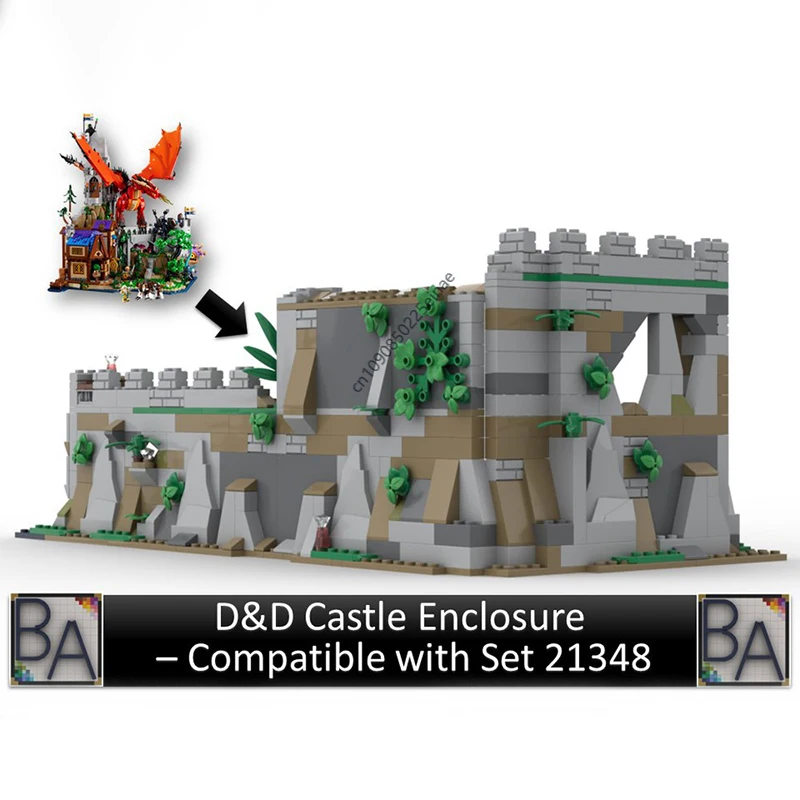 320ks MOC kompatibilné 21348 Dungeonsed Red Dragon's Tale Castle Orgument Building Blocks