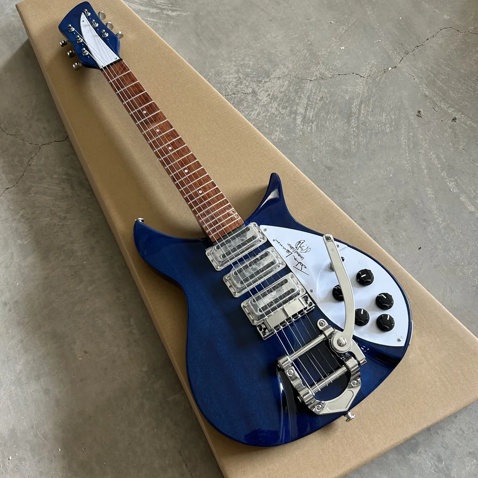 325 Blue 6-stringová elektrická gitara, biely štít, veľkoobchod a maloobchod