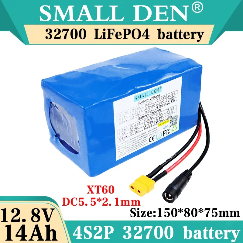 32700 LIFEPO4 Batéria 4S2P 12,8 V 14AH S 4S 40A BABLED BMS pre elektrickú loď a 12 V nepretržitý napájací zdroj+nabíjačka