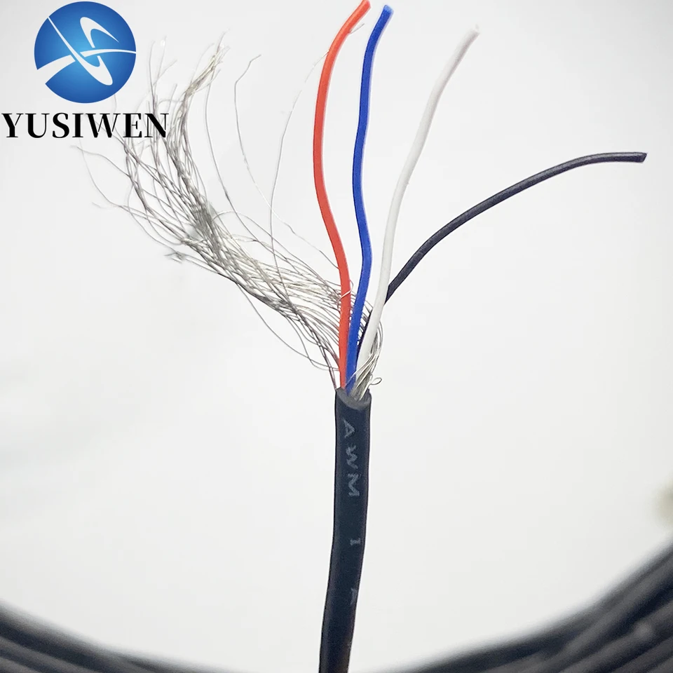 32awg Shielded Wire Channel Audio Ultra-Fine 4 Cores Ovládanie signálneho kábla Meďnaté elektronický tieniaci drôt z medi