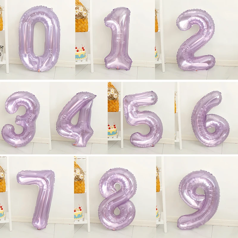 32inch Crystal Purple Number Balón 0-9