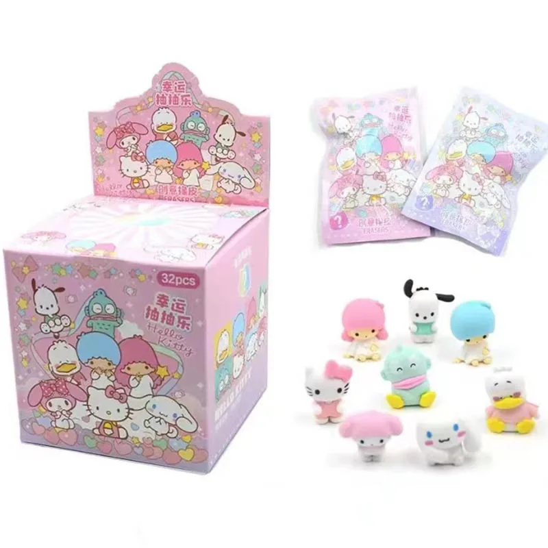 32ks/veľa Sanrio Kitty Hangyodon Eraser Cute Little Twin Stars Písanie kresby ceruzka gumy