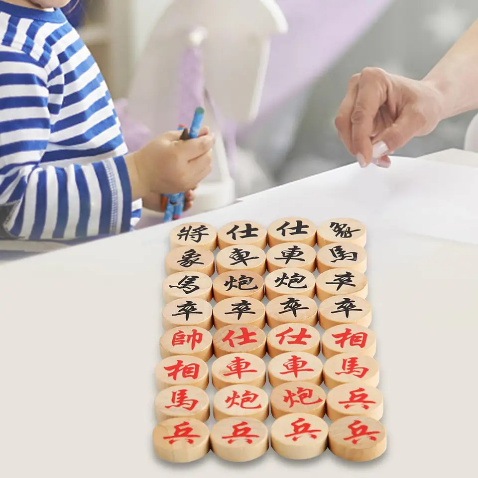 32x drevené čínske šachové kúsky tradičné xiangqi šachové kúsky zručnosti