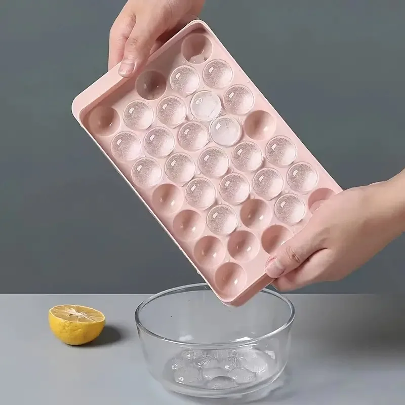 33 foriem na ľadové gule nastavené okrúhle hokej zamrznuté mini guľôčkové výrobky s vekom ľadového podnosu Container DIY zmrzlina Nástroj kuchynské doplnky
