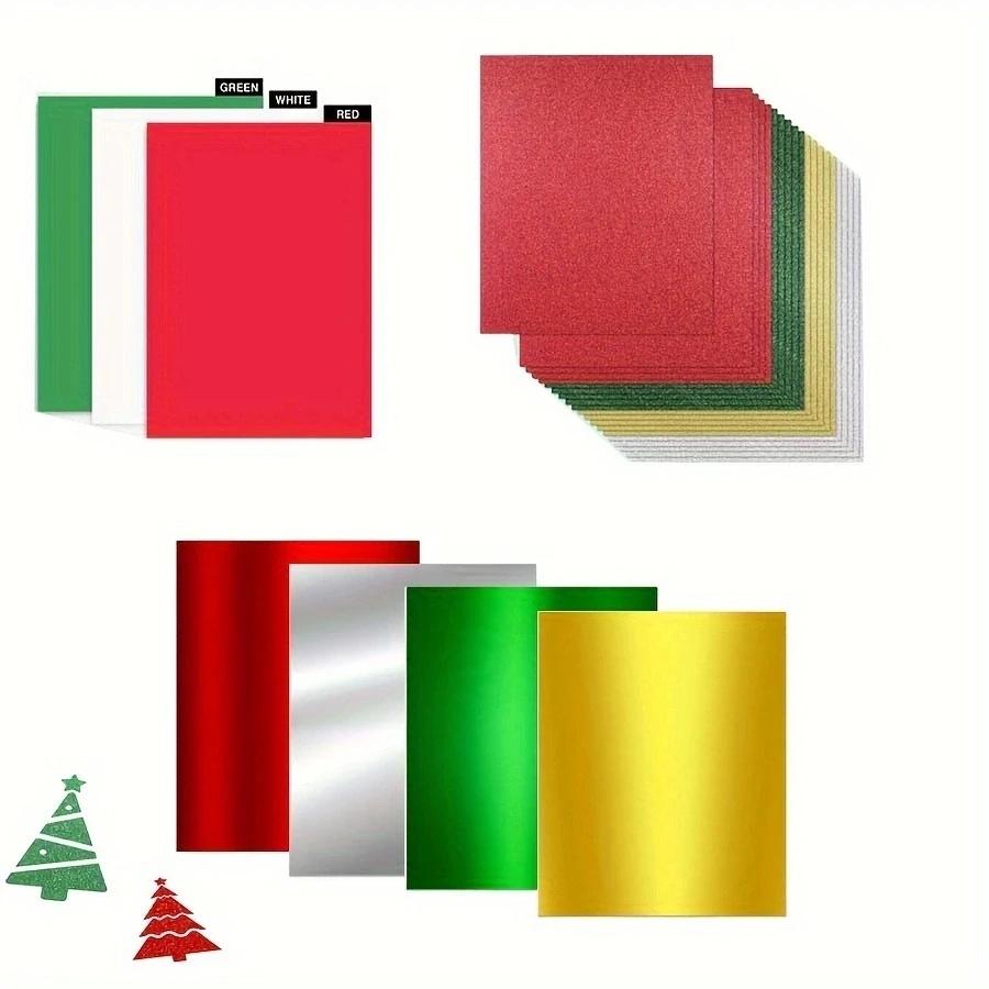 33 listov vianočný štýl DIY kartón Red Green Glitter Silver Gold For Card Making Arts Scrapbook Crafts Pozvánky pozdrav