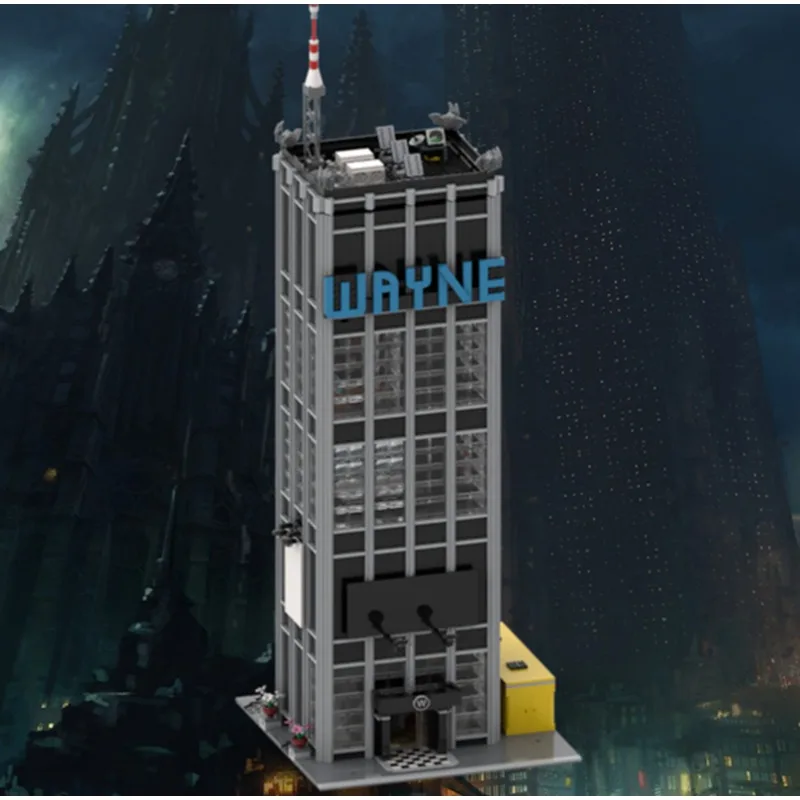 3456pcs MOC Creative Street View Wayne Tower Modular Model Architektúra Blokovanie bloku Zhromaždenie Model Zhromaždenie Model Detské hračky Darček