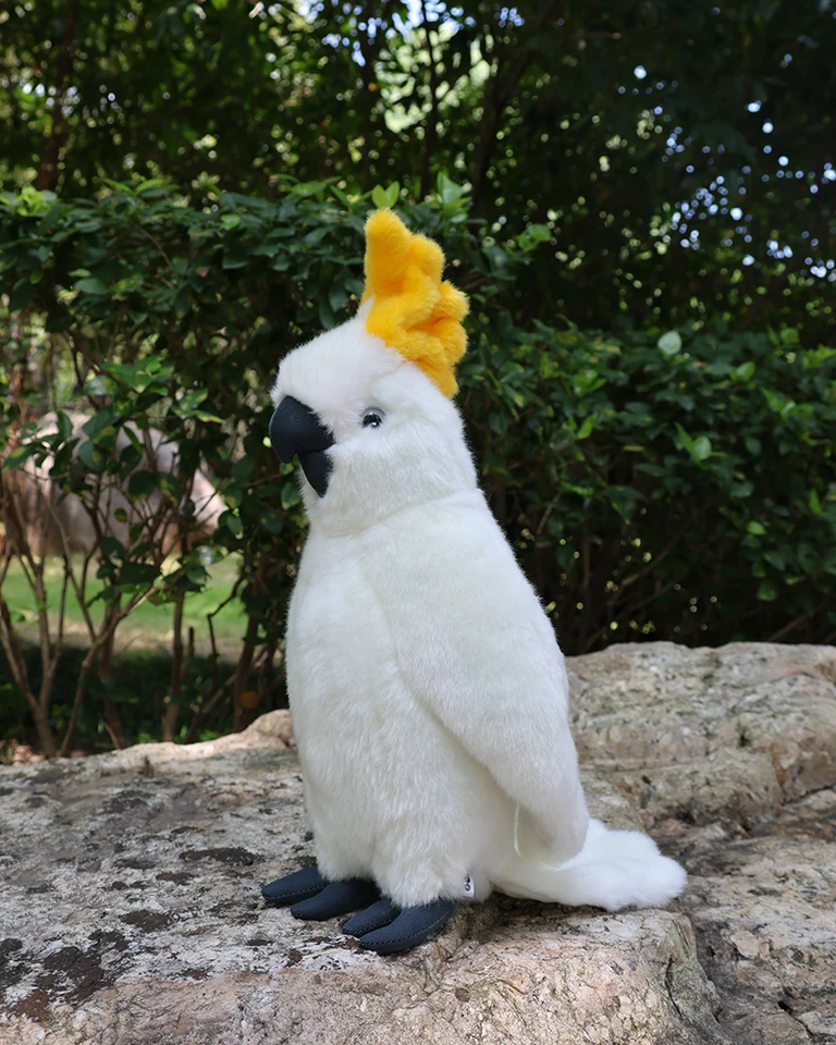 35 cm vysoký veľký sulfurový kohút kohútka plyšová hračka Realistická biela papagáj Parrot vtáky plnené hračky Zoo Zvieratá Darčeky