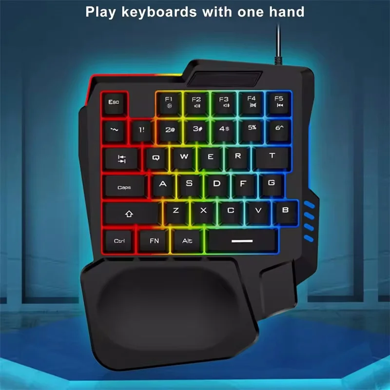 35 klávesov USB Klávesnica jednostupňové káblové káblové žiarivé herné klávesnice pre tablet farebné ergonómiu Gamer klávesnica Ručne odpočinok