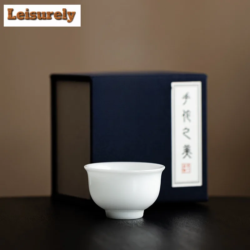 35 ml handamde ľadový jade porcelán obrátený šálka bieleho ochutnávky šálka hrnčeka Malé osobné čajové misky Master