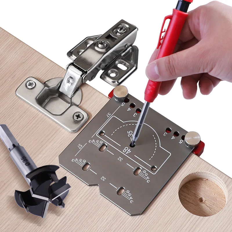 35 mm závesný úder lokalizátor Drevené drevoworking nastaviteľná marža polohovacia tanier Polovník Domov Woodworking Pravec polohy