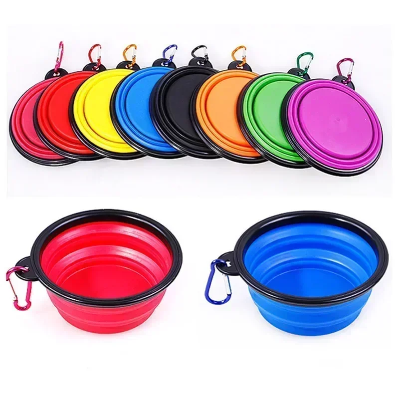 350 ml skladacieho psa Pet skladanie silikónovej misy Outdoor Cestovné prenosné šteniatko Flach Canyer Dish misky misky pre domáce zvieratá