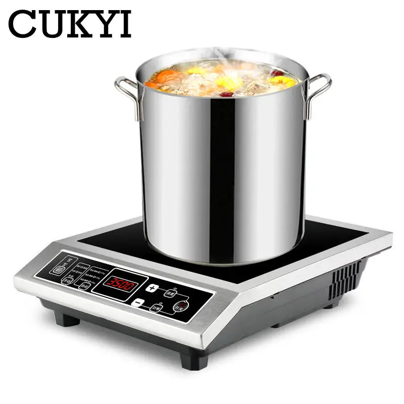 3500 W Nehedlesová oceľ Indukcia Cooker Firepower nastaviteľná svitaná dusená pec Commercial jedáleň Canteen Coen Coen 50 kg zaťaženia