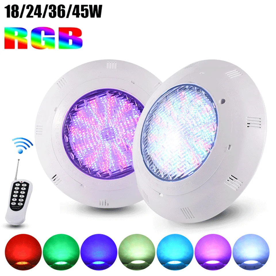 35W RGB LED LED bazéna LIGHT LIGHT 12W IP68 nepremokavé 45 W pod vodou 18W 12V rybník LAMP Outdoor RGB LED LED PISCINA LUZ SPORTGE