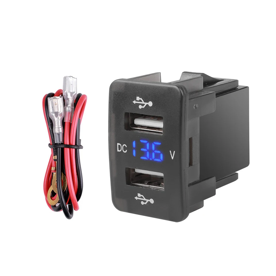 36 mm*24 mm 2,1a+2.1a Dual USB Car nabíjací port automatický adaptér LED zásuvka 12v 24v Voltmeter pre Honda Civic Crosstour Crv Odyssey